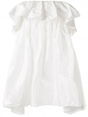 Поплиновое платье мини Perlas Leal Daccarett. Цвет: белый