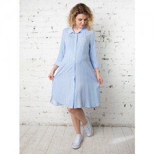Платье , размер 46-48, белый Мамуля Красотуля. Цвет: голубой/белый