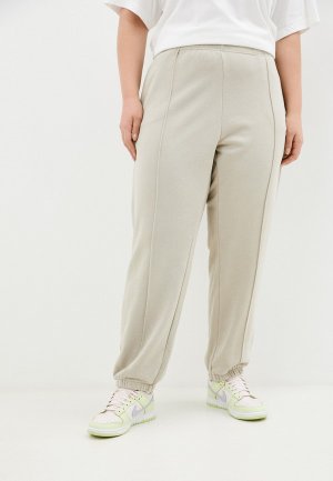 Брюки спортивные Nike WNSWESNTLFLCMR PT CLTN VNR PLS. Цвет: бежевый