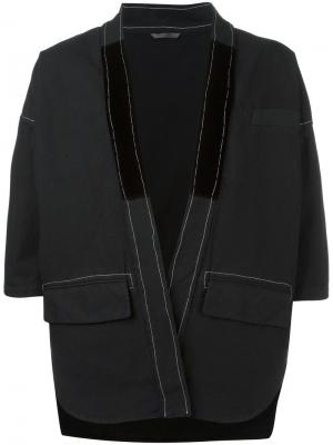Куртка с укороченными рукавами Wooster + Lardini. Цвет: чёрный