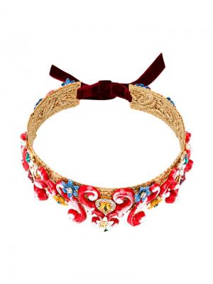 Декорированный ободок для волос Dolce & Gabbana. Цвет: многоцветный