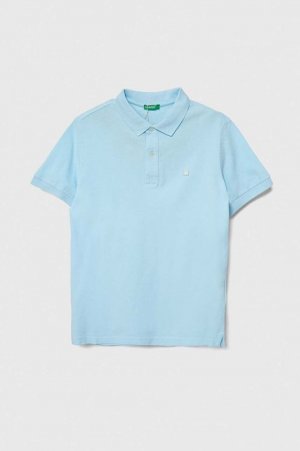 United Colors of Benetton Детская хлопковая рубашка-поло, синий