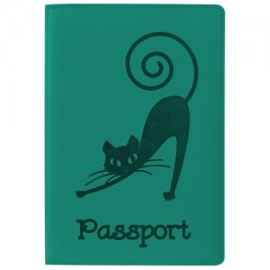 Обложка для паспорта STAFF, бирюзовый, голубой Россия. Цвет: бирюзовый/синий