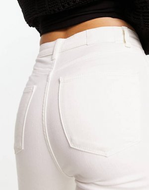 Белые джинсы скинни длиной до щиколотки с завышенной талией Bershka