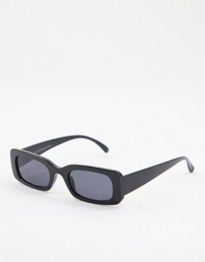 Солнцезащитные очки в черной прямоугольной оправе -Черный цвет New Look
