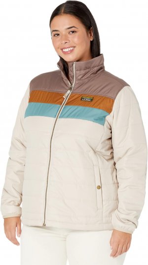 Классическая куртка-пуховик Mountain больших размеров в стиле колор-блок , цвет Taupe Brown/Gray Birch L.L.Bean