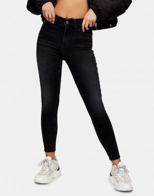 Черные зауженные джинсы -Черный цвет Topshop