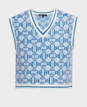 Пуловер с короткими рукавами , синий Maje
