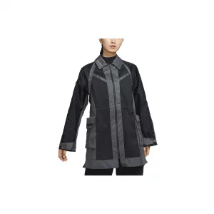 Air Повседневная спортивная куртка средней длины с отложным воротником Женские куртки Черные DD7096-010 Jordan