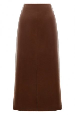 Кожаная юбка Color Temperature. Цвет: коричневый
