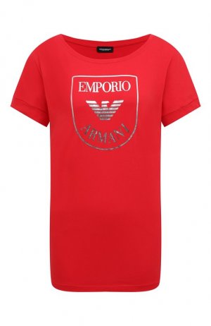 Хлопковая футболка Emporio Armani. Цвет: красный