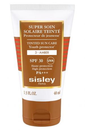 Солнцезащитный оттеночный крем для лица SPF30, оттенок Янтарный Sisley. Цвет: бесцветный