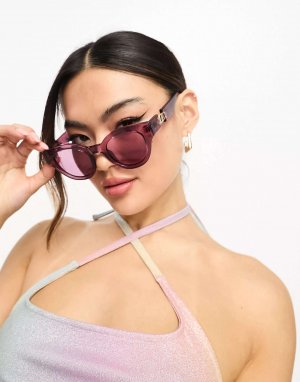 Круглые фестивальные солнцезащитные очки deja nu с прозрачной розой Le Specs