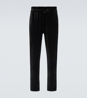 Зауженные бархатные брюки , черный Saint Laurent