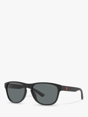 Солнцезащитные очки унисекс с поляризованной подушкой Polo PH4180U, матовый черный/серый Ralph Lauren