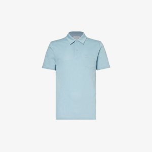 Рубашка-поло Riviera с накладными карманами , синий Sunspel