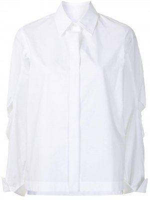 Рубашка со складками на рукавах Odeeh. Цвет: белый
