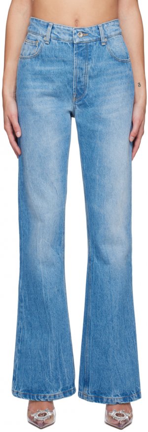Синие расклешенные джинсы Paco Rabanne