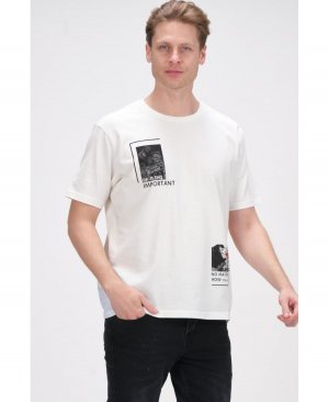Мужская приталенная футболка с современным принтом RON TOMSON