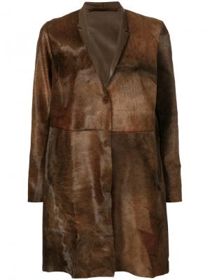 Пальто со скрытой застежкой на пуговицы Salvatore Santoro. Цвет: коричневый