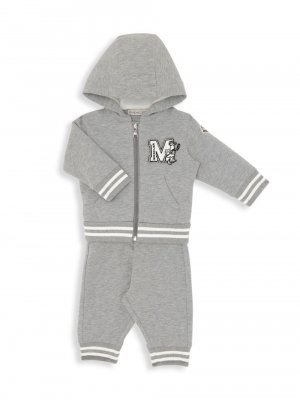 Комплект из толстовки и спортивных штанов с нашивкой-логотипом для мальчиков маленьких , серый Moncler