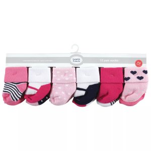 Махровые носки для новорожденных и малышей, розовые Mary Janes, 12 шт. Luvable Friends