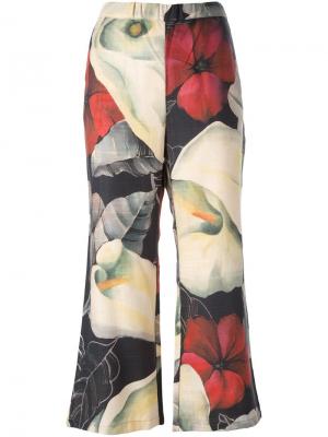 Укороченные брюки с цветочным принтом Ermanno Gallamini. Цвет: многоцветный