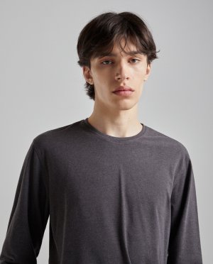 Мужская однотонная футболка с длинными рукавами , темно-серый Easy Wear