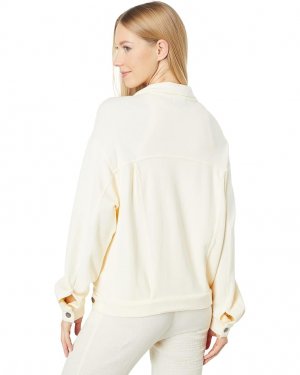 Куртка MONROW Supersoft Fleece Denim Style Jacket, цвет Butter Cream
