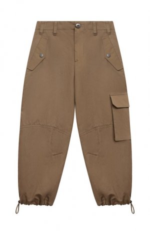 Хлопковые брюки Brunello Cucinelli. Цвет: коричневый