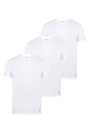 Комплект из 3 пар белых футболок коллекции домашней одежды , белый Lyle & Scott. Цвет: белый