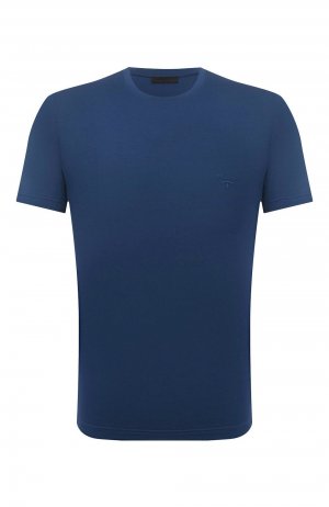 Хлопковая футболка Prada. Цвет: синий