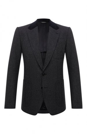 Пиджак из хлопка и шерсти Dolce & Gabbana. Цвет: серый