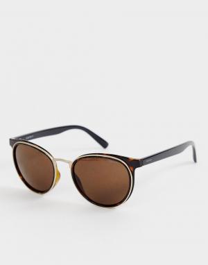 Круглые черепаховые солнцезащитные очки -Коричневый Esprit