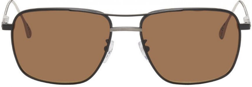 Черно-серебристые матовые солнцезащитные очки Foster Paul Smith