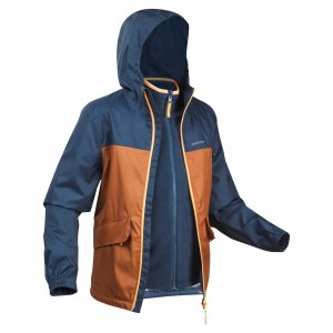 Теплая и водонепроницаемая походная куртка 3-в-1 Decathlon , коричневый Quechua