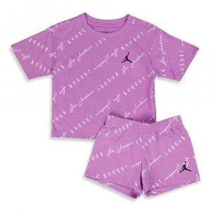 Комплект: футболка и шорты Essential AOP Short Set Jordan. Цвет: сиреневый