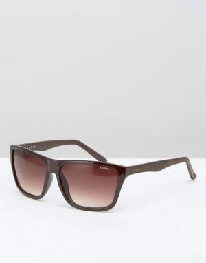 Квадратные солнцезащитные очки Esprit. Цвет: коричневый