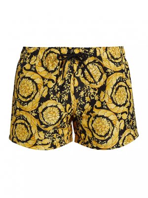 Эластичные шорты для плавания с принтом , цвет gold print Versace