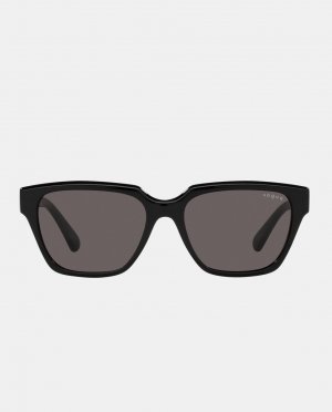 Черные женские солнцезащитные очки прямоугольной формы из ацетата, черный Vogue