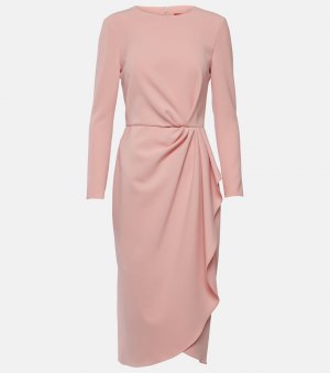 Платье миди со сборками из джерси , розовый Carolina Herrera