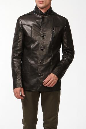 Куртка кожаная ALFREDO GALLIANO. Цвет: черный