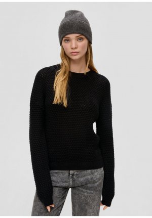 Вязаный свитер MIT MUSTER , цвет schwarz QS