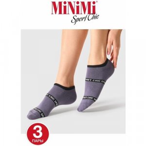Носки , 3 пары, размер 35-38 (23-25), серый MiNiMi. Цвет: серый