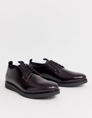 Красные блестящие туфли дерби calverston-Черный H by Hudson