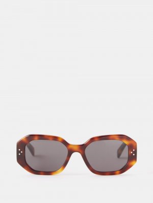 Квадратные солнцезащитные очки из ацетата черепаховой расцветки , коричневый Celine Eyewear