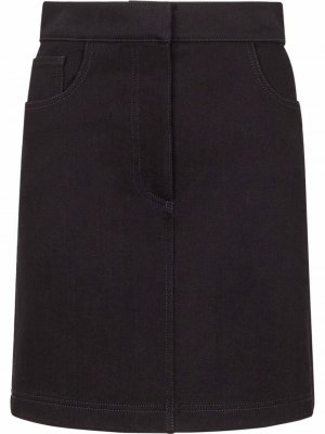 Джинсовая юбка с завышенной талией Fendi. Цвет: черный