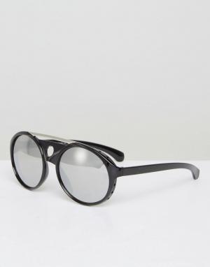 Черные круглые солнцезащитные очки 7X. Цвет: черный