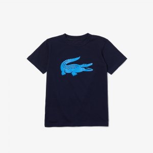 Футболки Хлопковая футболка Lacoste. Цвет: тёмно-синий