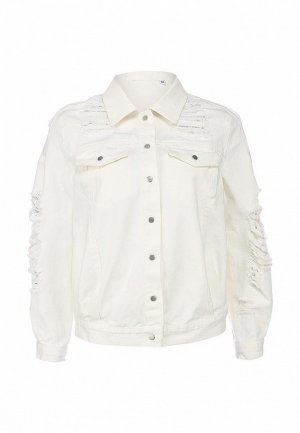 Куртка джинсовая - эксклюзивно для Lamoda Tutto Bene TU009EWBLV14. Цвет: белый